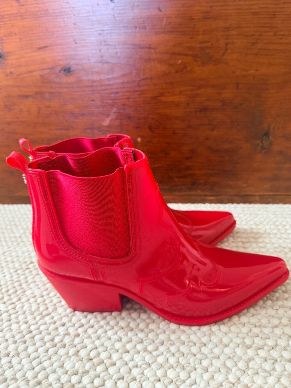 Sam Edelman Red Western/ Pointed Toe Waterproof ankle boots/ rain boots size 8